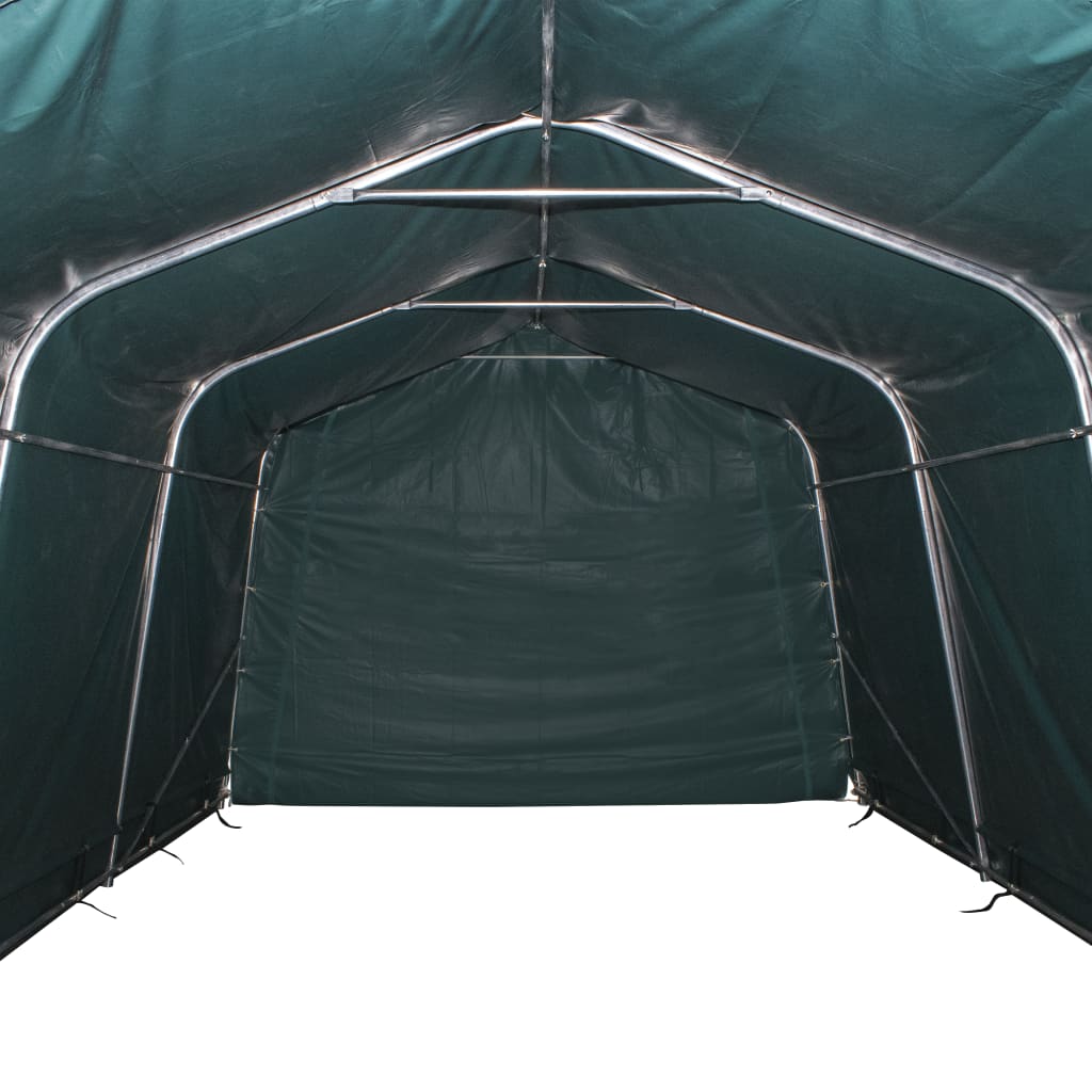 vidaXL Premični šotor za živino 550 g/m² PVC 3,3x4,8 m temno zelen