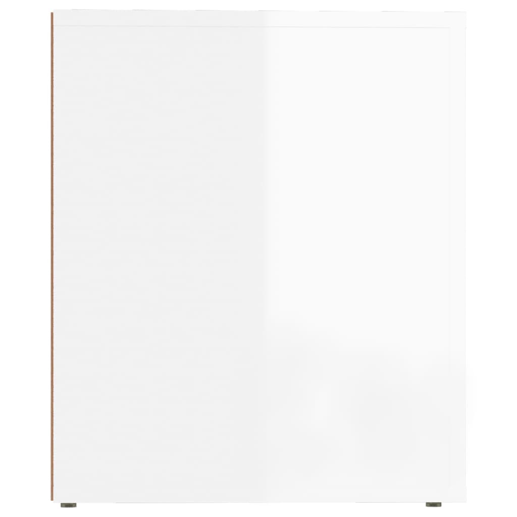 vidaXL Nočna omarica visok sijaj bela 50x39x47 cm