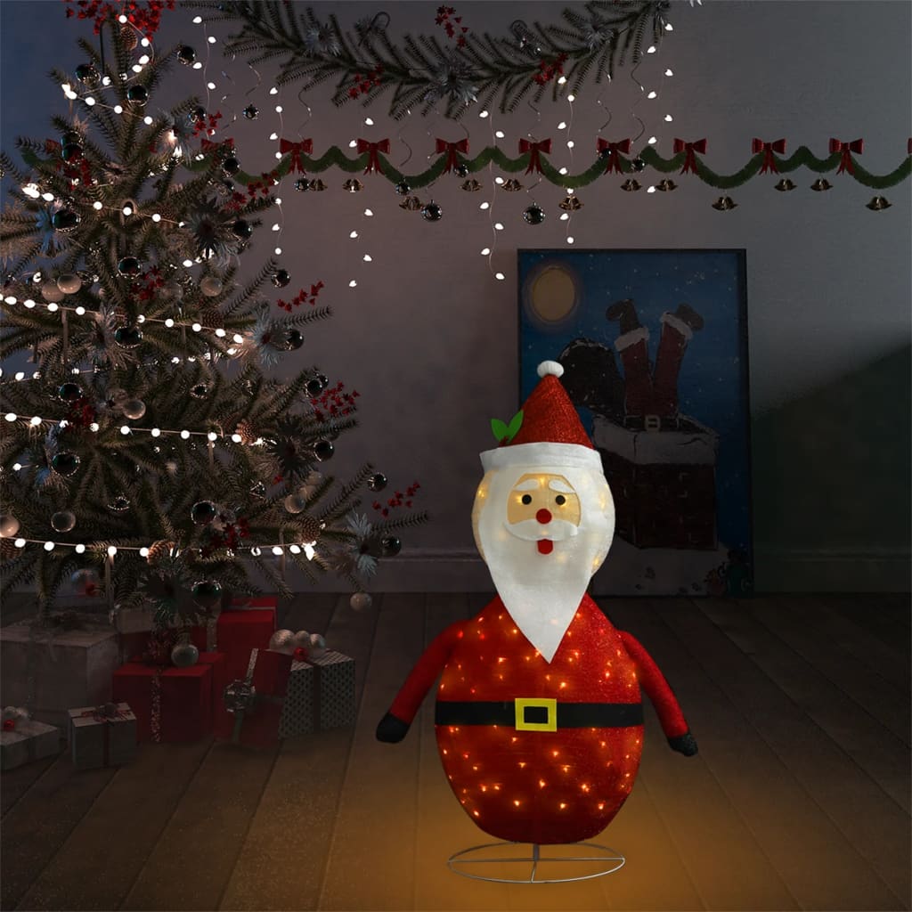 vidaXL Okrasna figura Božička LED razkošno blago 90 cm