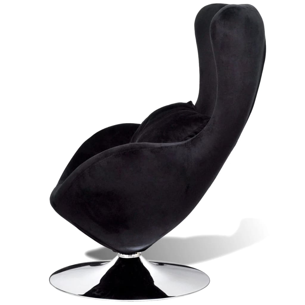 vidaXL Fotelj jajčaste oblike črne barve