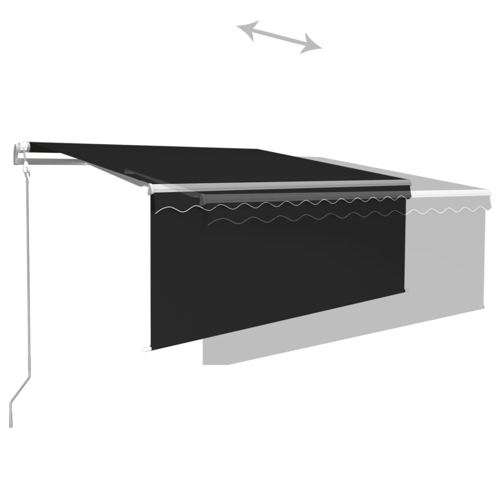 vidaXL Avtomatsko zložljiva tenda s senčilom 3x2,5 m antracitna
