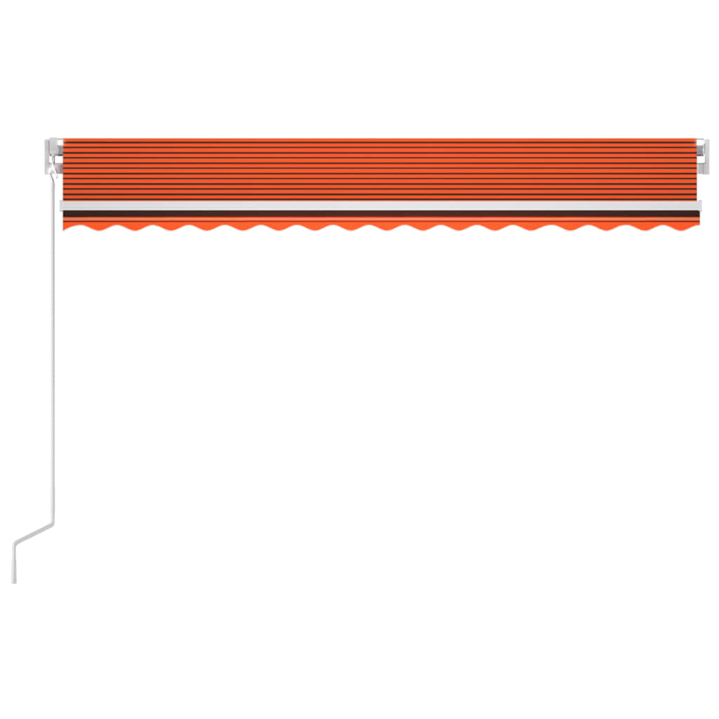 vidaXL Avtomatska tenda LED + senzor 400x300 cm oranžno/rjava