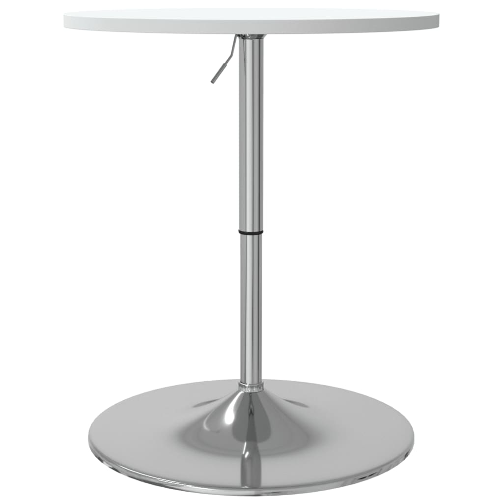 vidaXL Barska miza bela 60x60x90 cm inženirski les in kromirano jeklo