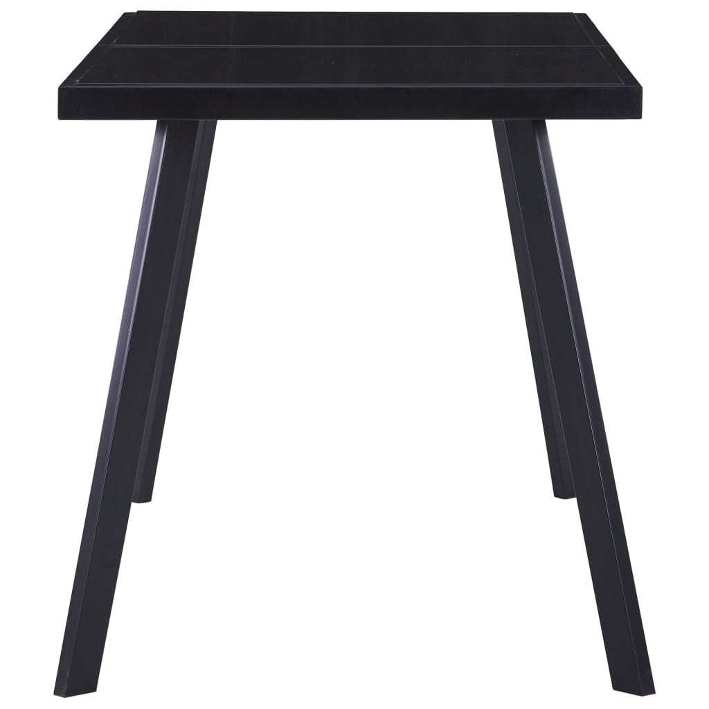 vidaXL Jedilna miza črna 140x70x75 cm kaljeno steklo