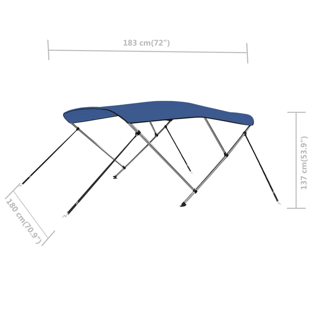 vidaXL Bimini tenda s 3 loki modra 183x180x137 cm