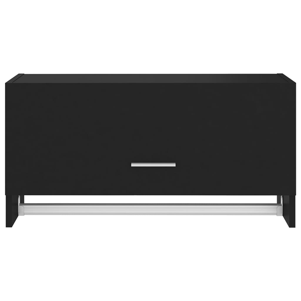 vidaXL Garderobna omara črna 70x32,5x35 cm iverna plošča