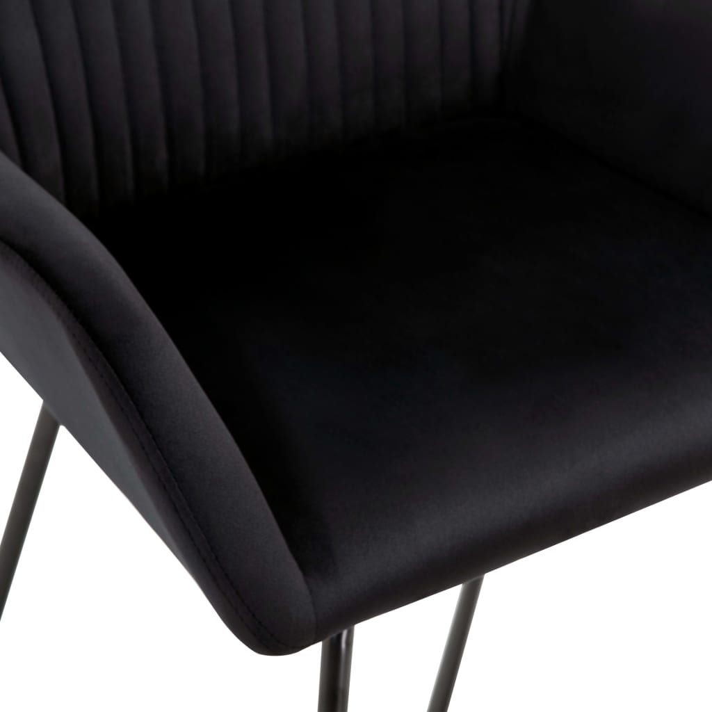 vidaXL Jedilni stoli 2 kosa črn žamet