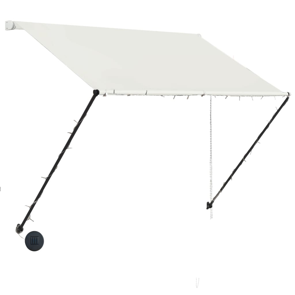 vidaXL Zložljiva tenda z LED lučmi 200x150 cm krem