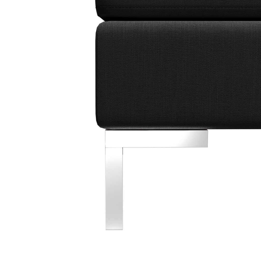 vidaXL Sekcijski sredinski kavč z blazino blago črn