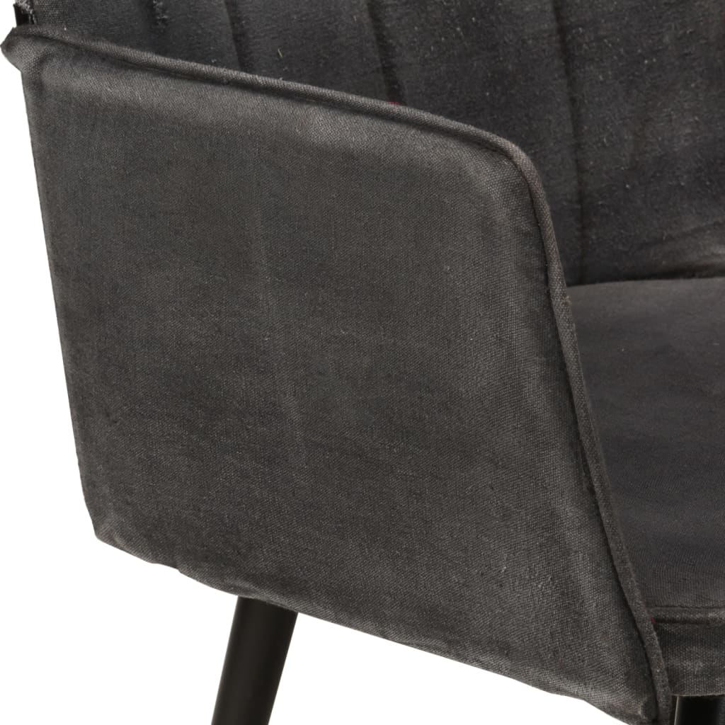vidaXL Fotelj z naslonom za noge črno vintage platno