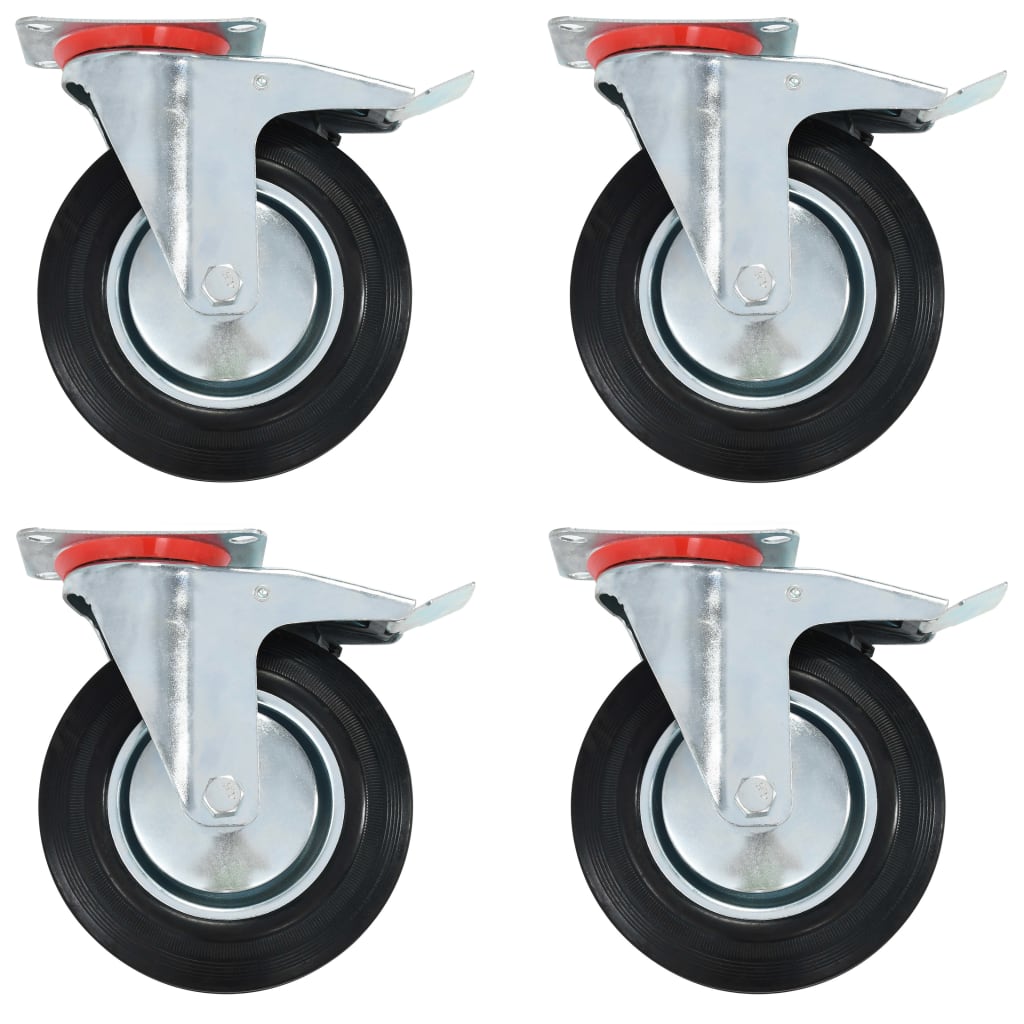 vidaXL Gibljiva kolesa z dvojnimi zavorami 4 kosi 200 mm