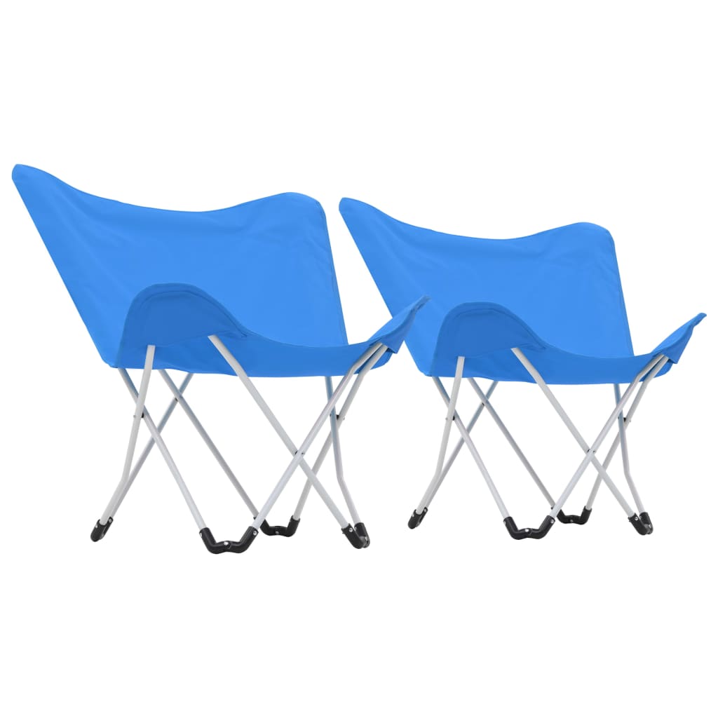 vidaXL Zložljivi stoli za kampiranje 2 kosa modre barve