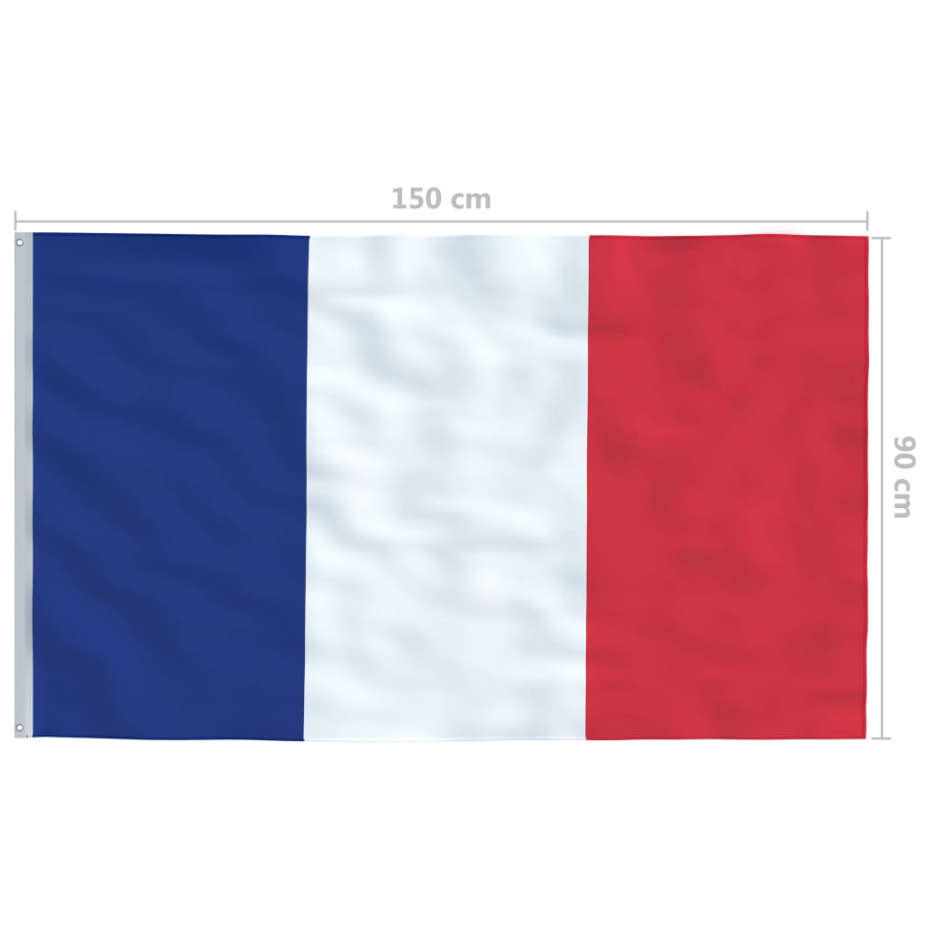 vidaXL Francoska zastava 90x150 cm