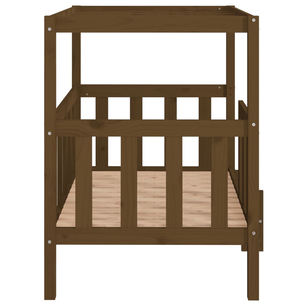 vidaXL Pasja postelja medeno rjava 105,5x83,5x100 cm trdna borovina