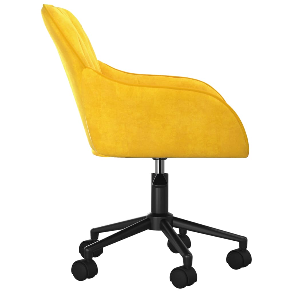 vidaXL Vrtljiv pisarniški stol rumen žamet