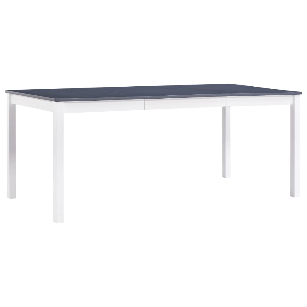 vidaXL Jedilna miza bela in siva 180x90x73 cm borovina