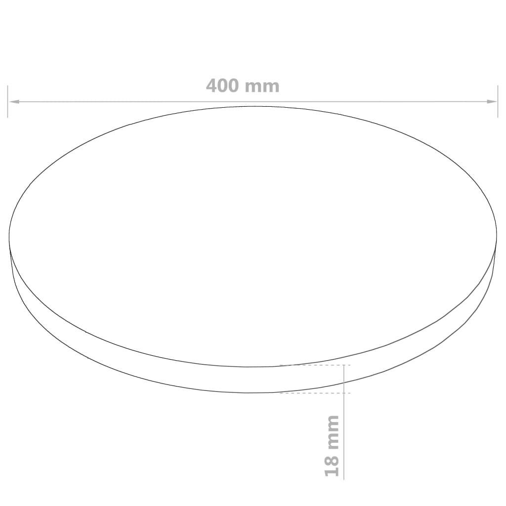 vidaXL Površina za mizo okrogla iz MDF-ja 400x18 mm