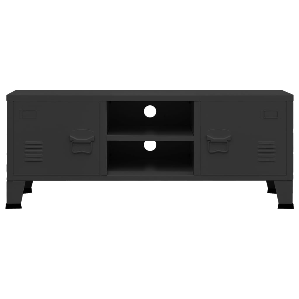 vidaXL Industrijska TV omarica črna 105x35x42 cm kovina