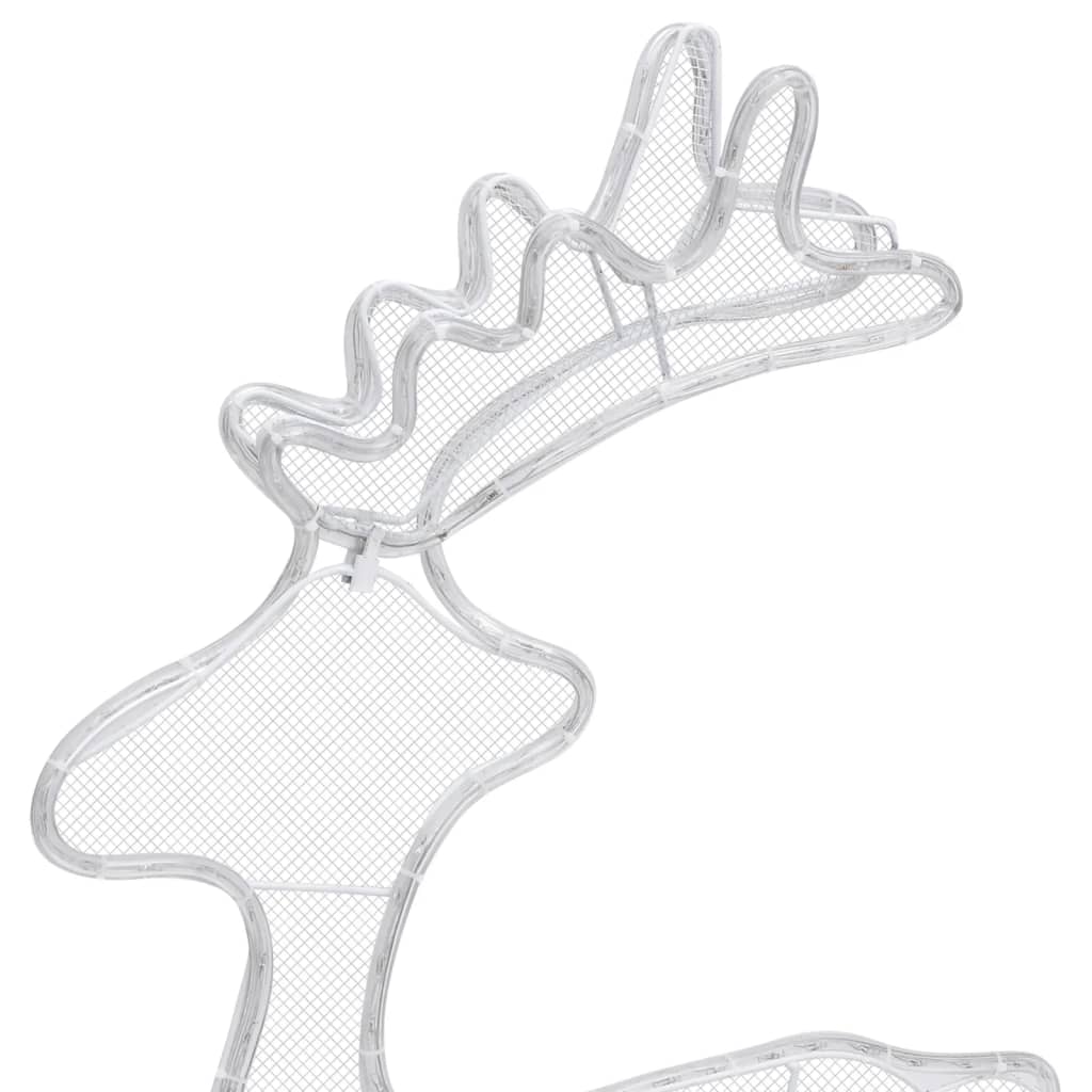vidaXL Božični jelen z mrežo 306 LED lučk 60x24x89 cm