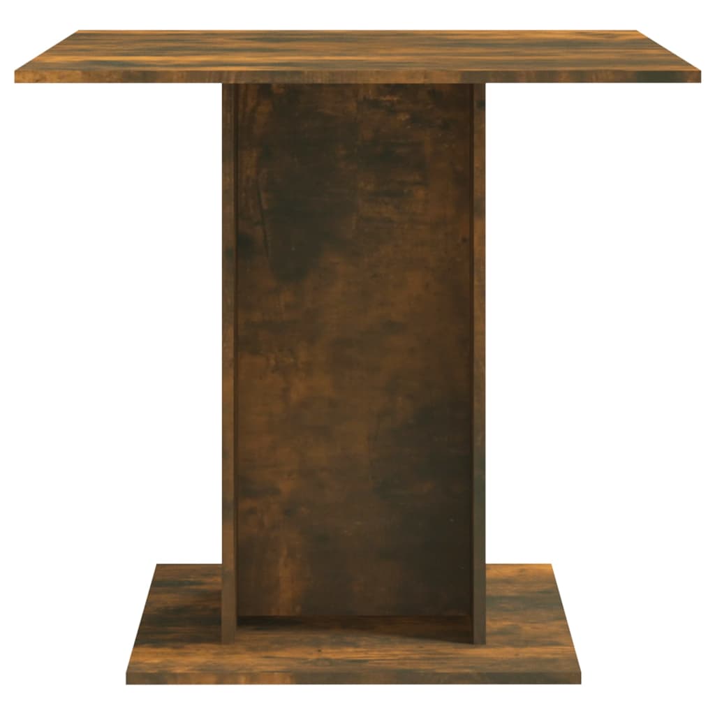 vidaXL Jedilna miza dimljeni hrast 80x80x75 cm inženirski les