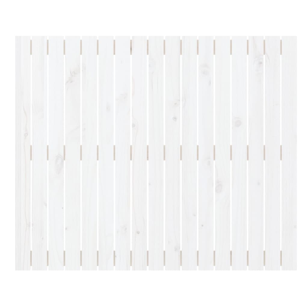 vidaXL Stensko posteljno vzglavje belo 108x3x90 cm trdna borovina