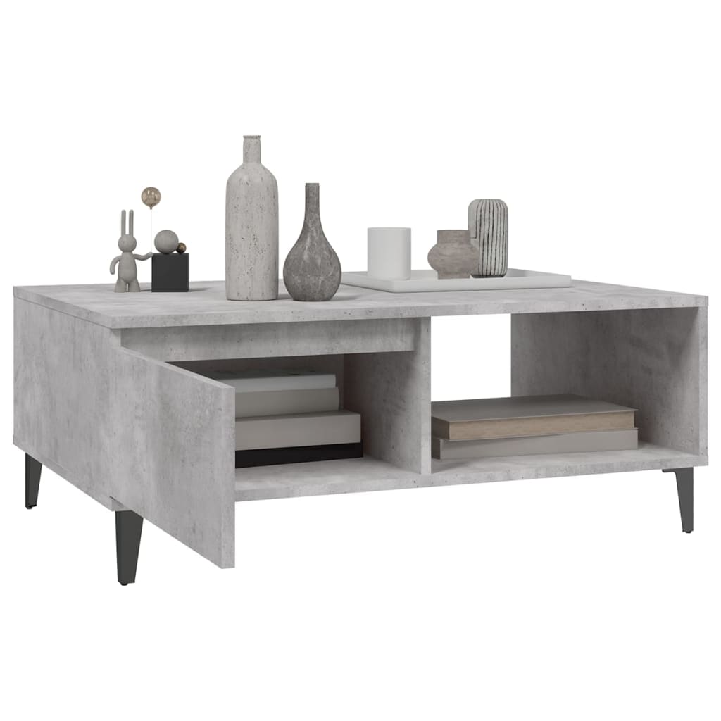 vidaXL Klubska mizica betonsko siva 90x60x35 cm iverna plošča