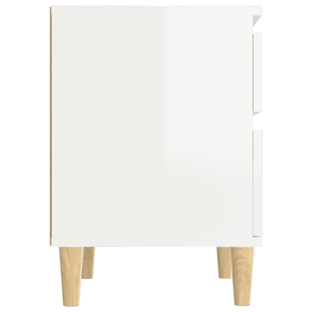 vidaXL Nočna omarica visok sijaj bela 40x35x50 cm