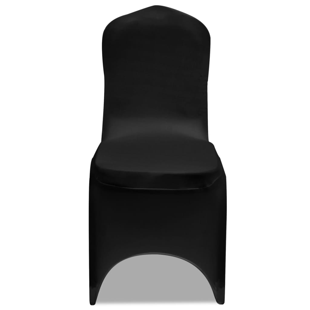 vidaXL Raztegljive prevleke za stole 100 kosov črne barve