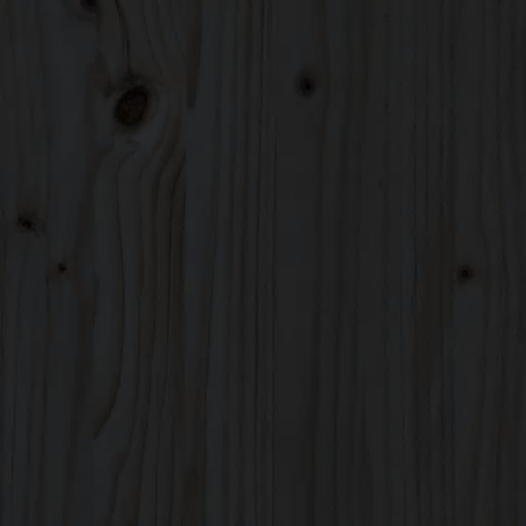 vidaXL Posteljni okvir črn iz trdne borovine 150x200 cm