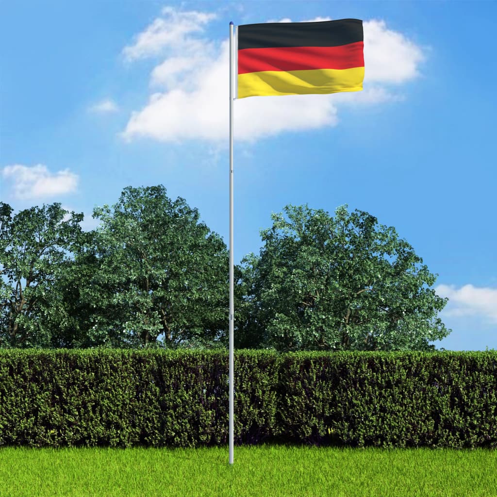 vidaXL Nemška zastava in aluminijast zastavni drog 6 m