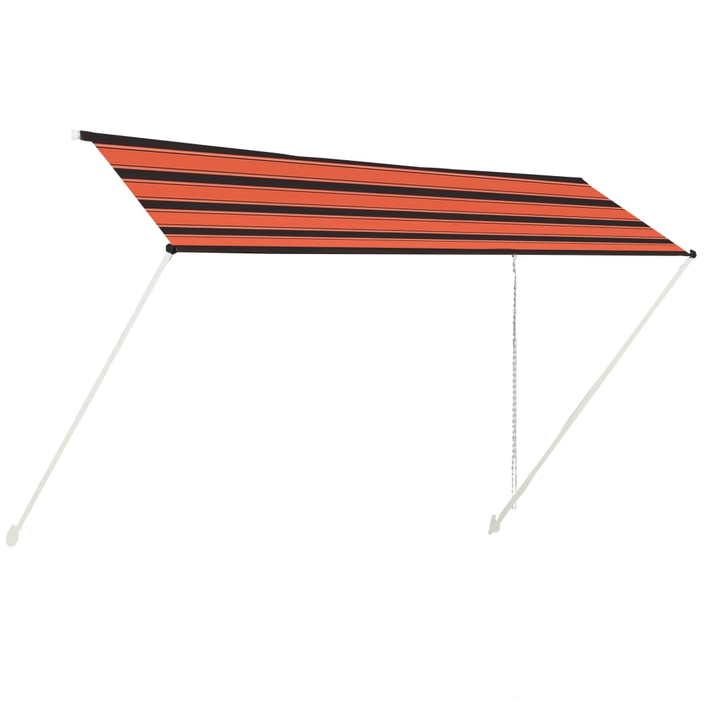vidaXL Zložljiva tenda 400x150 cm oranžna in rjava