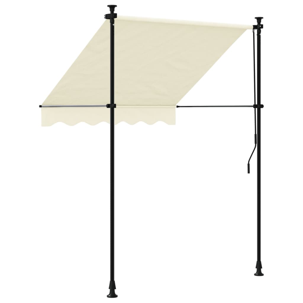 vidaXL Zložljiva tenda krem 150x150 cm tkanina in jeklo