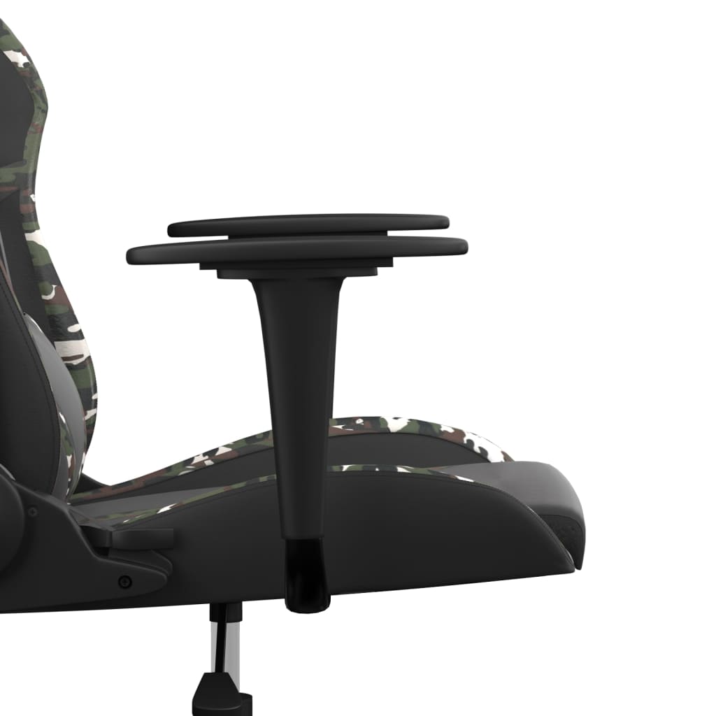 vidaXL Masažni gaming stol črno in kamuflažno umetno usnje