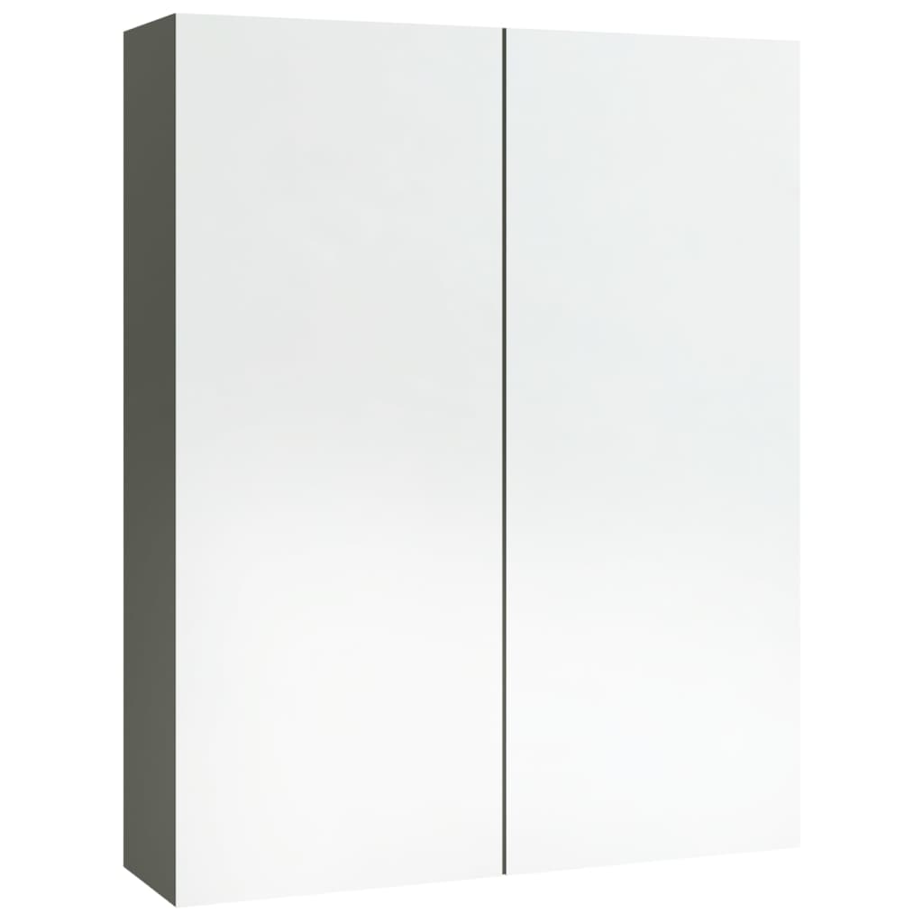 vidaXL Kopalniška omarica z ogledalom 60x15x75 cm MDF siva