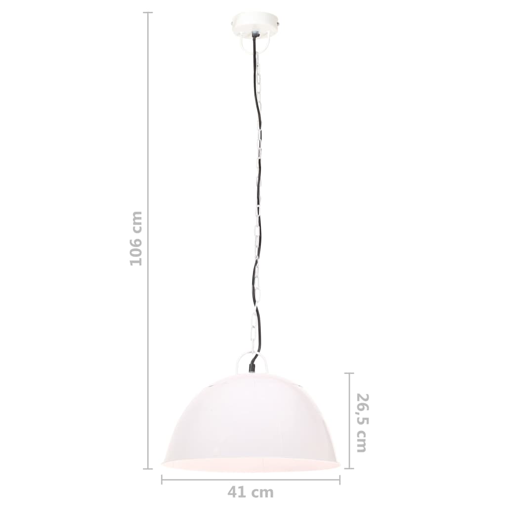 vidaXL Industrijska starinska viseča svetilka 25 W bela 41 cm E27