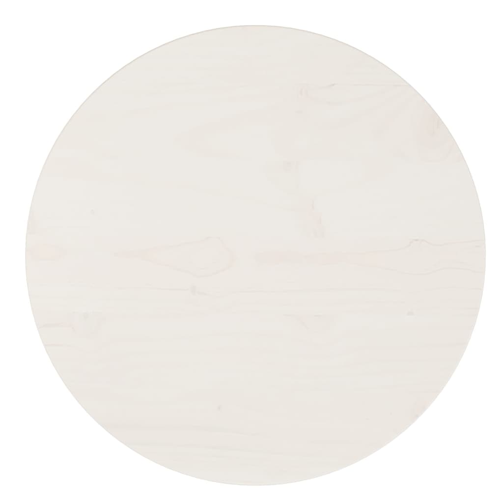 vidaXL Mizna plošča bela Ø40x2,5 cm trdna borovina