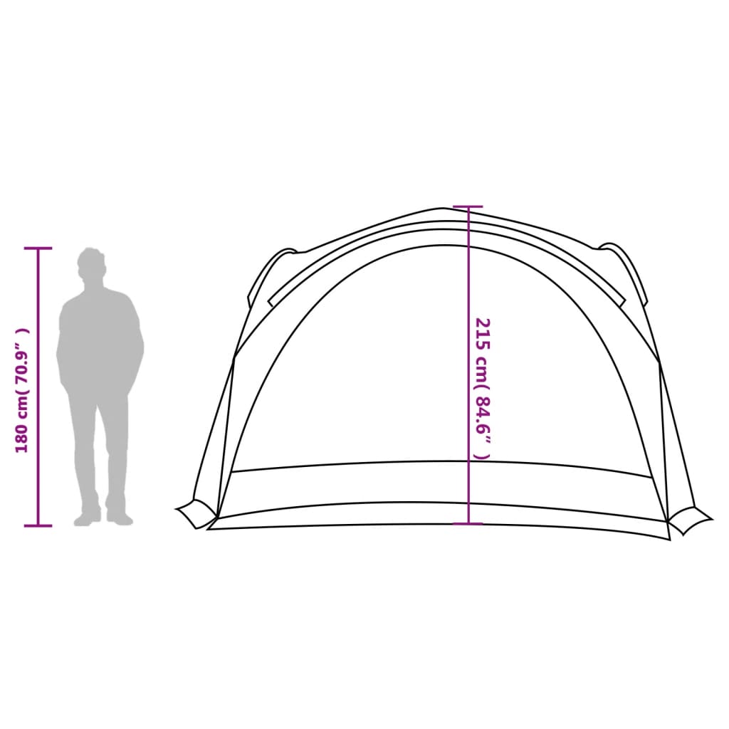 vidaXL Vrtni šotor moder 360x360x215 cm 185T taft