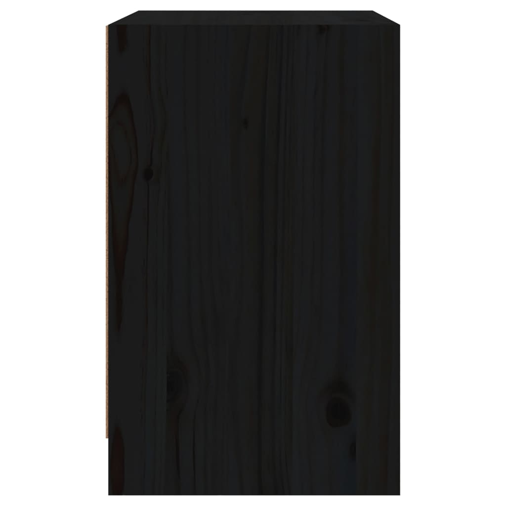 vidaXL Nočna omarica črna 40x31x50 cm trdna borovina