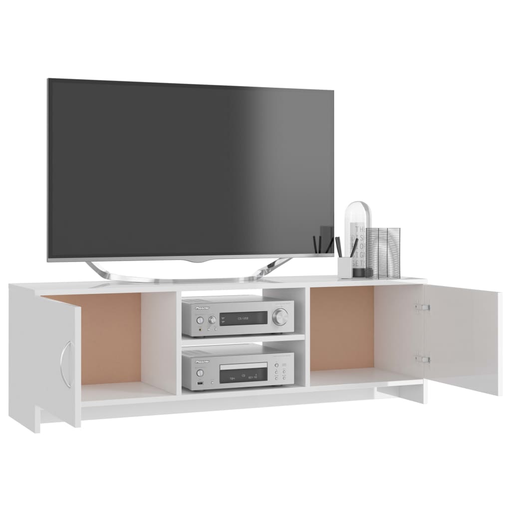 vidaXL TV omarica visok sijaj bela 120x30x37,5 cm iverna plošča