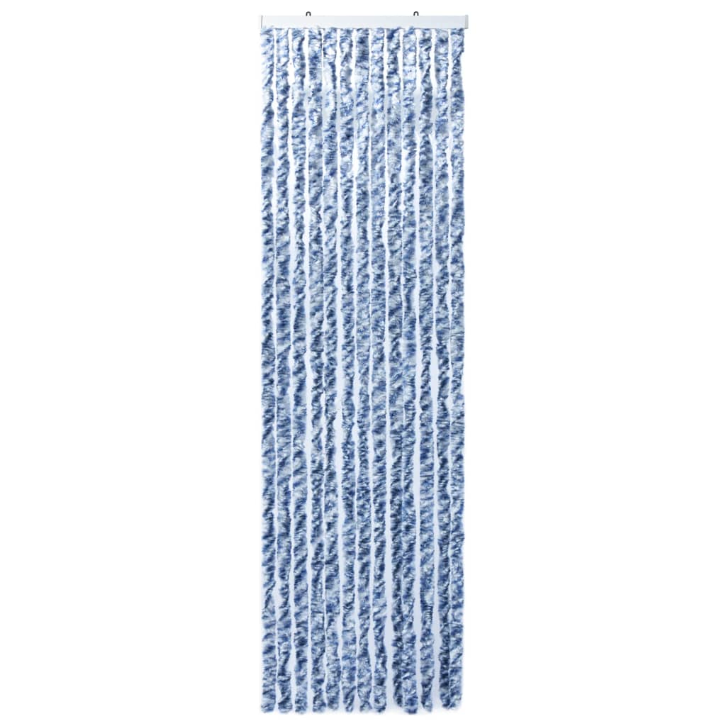 vidaXL Zavesa proti mrčesu modra in bela 90x200 cm šenilja