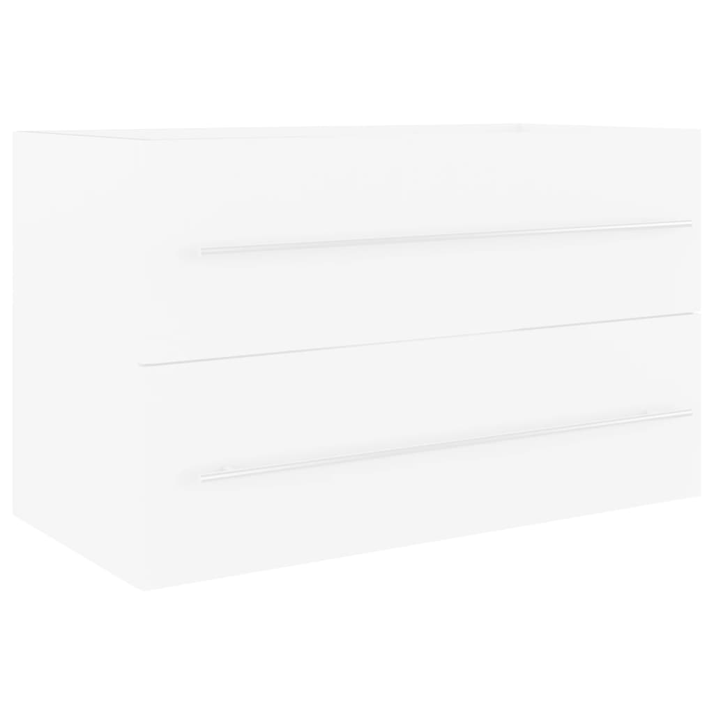 vidaXL 2-delni komplet kopalniškega pohištva bela iverna plošča