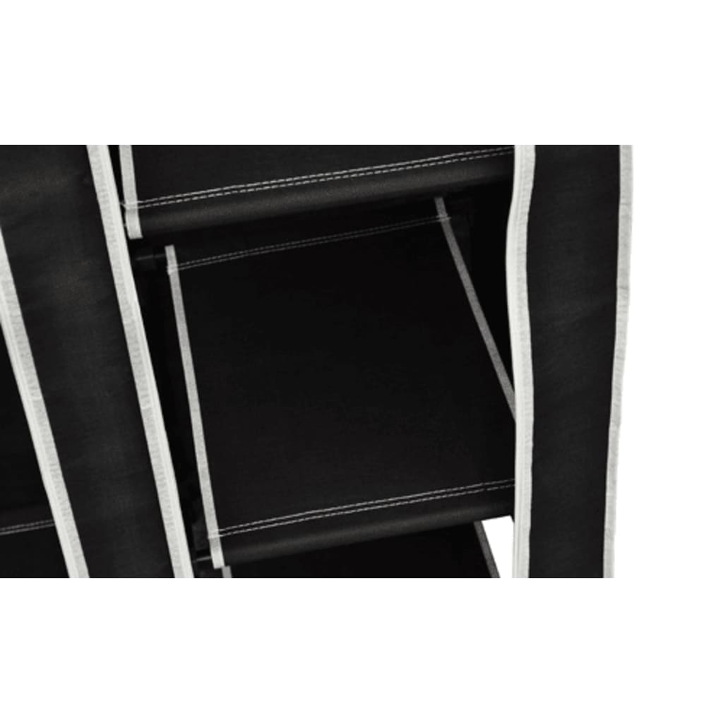 vidaXL Garderobna omara iz blaga 2 kosa črne barve