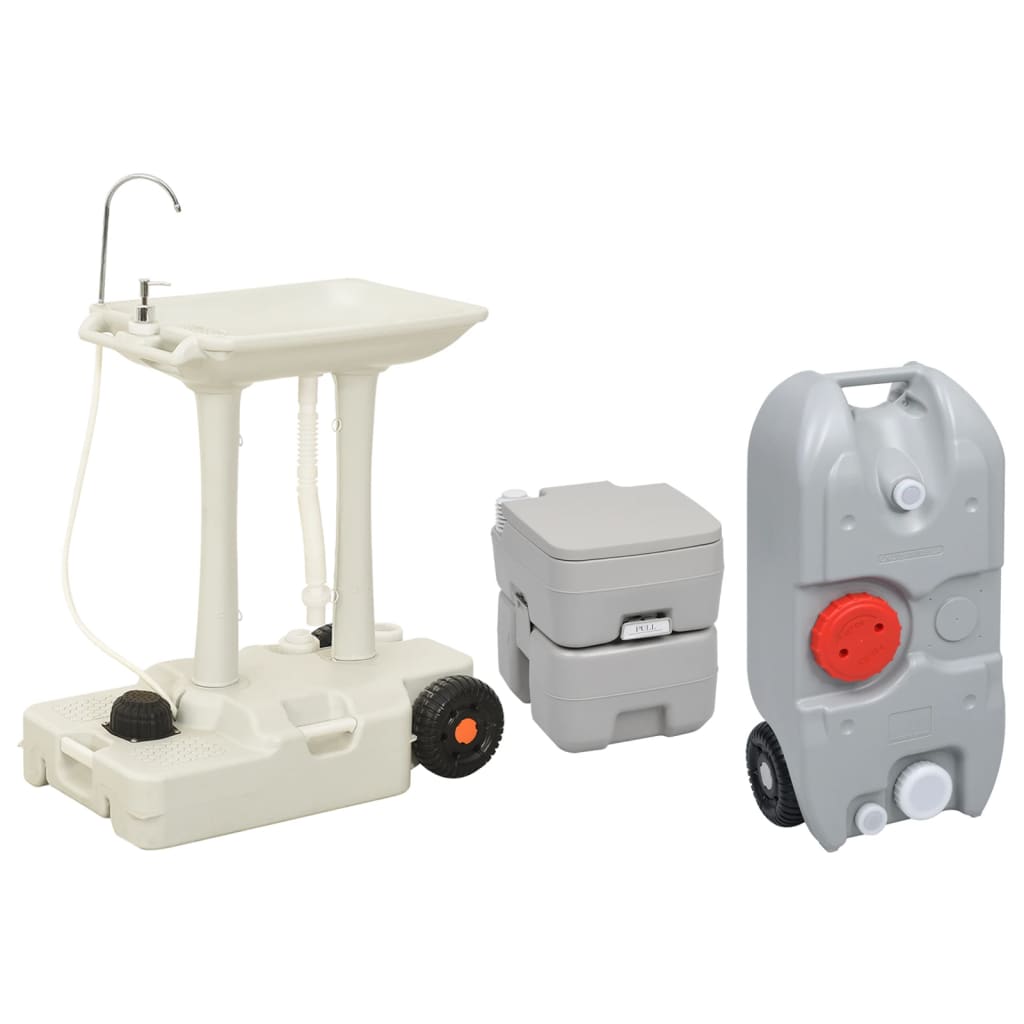 vidaXL Prenosno stranišče in umivalnik s posodo za vodo za kampiranje