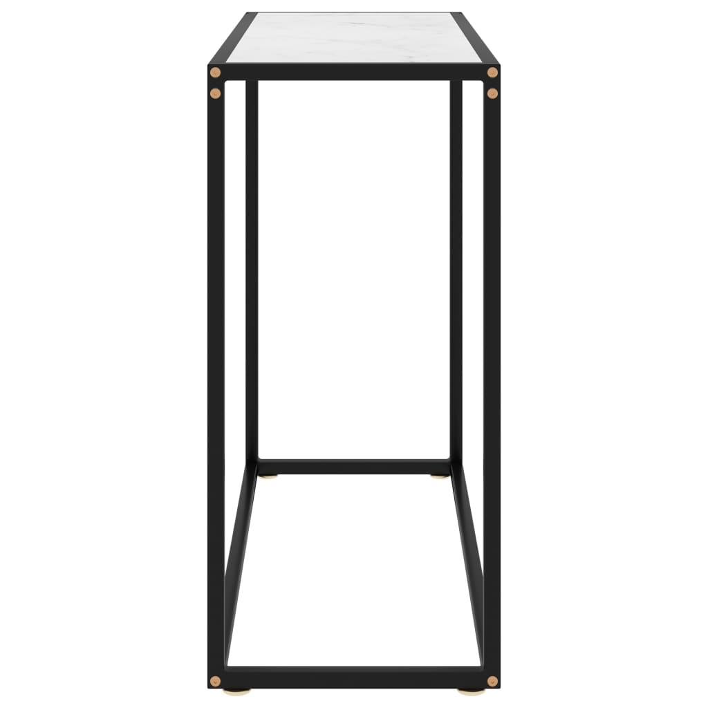 vidaXL Konzolna mizica bela 80x35x75 cm kaljeno steklo