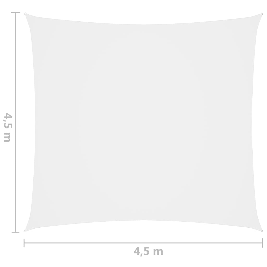 vidaXL Senčno jadro oksford blago kvadratno 4,5x4,5 m belo