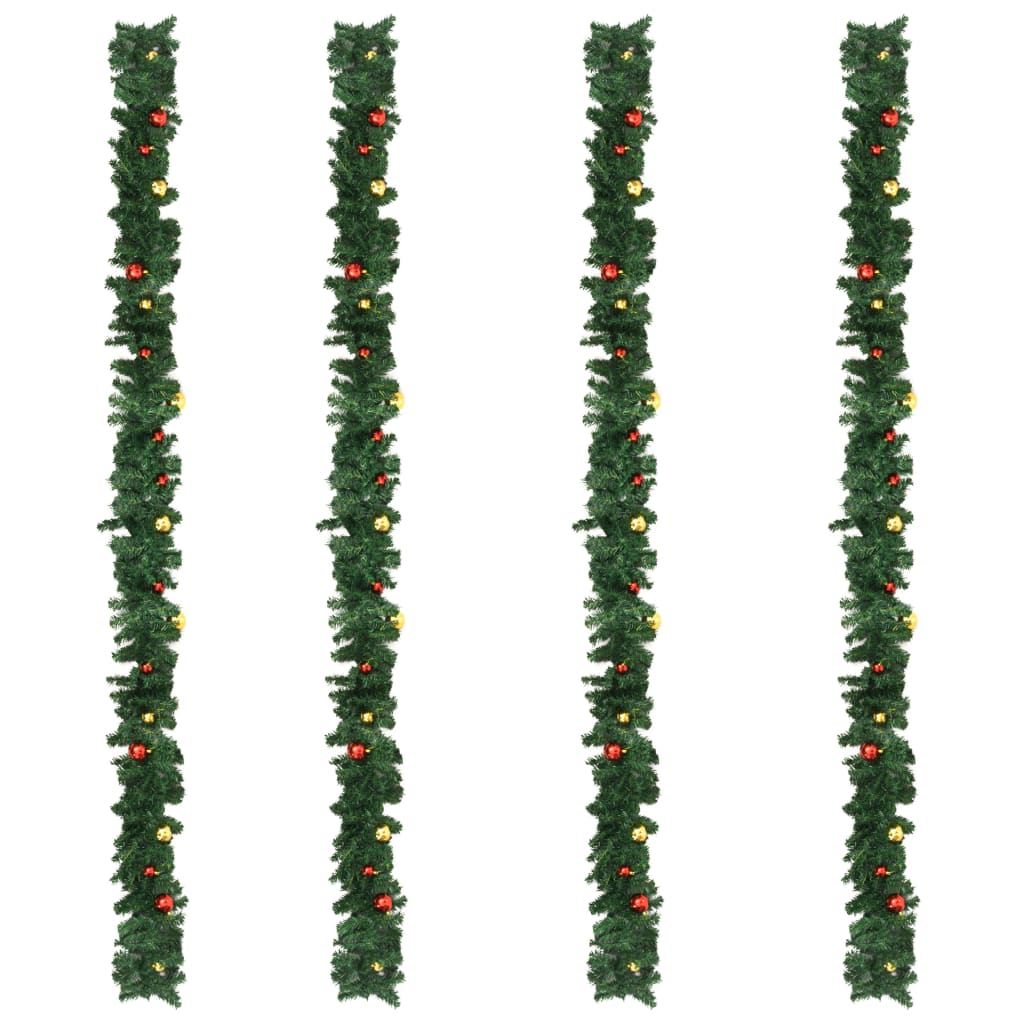vidaXL Božične girlande 4 kosi z bučkami zelene 270 cm PVC