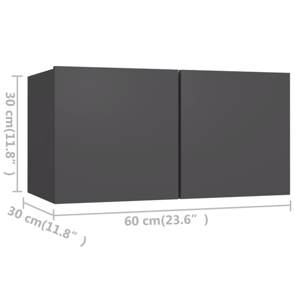 vidaXL Komplet TV omaric 4-delni siva iverna plošča