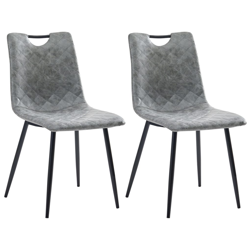 vidaXL Jedilni stoli 2 kosa temno sivo umetno usnje