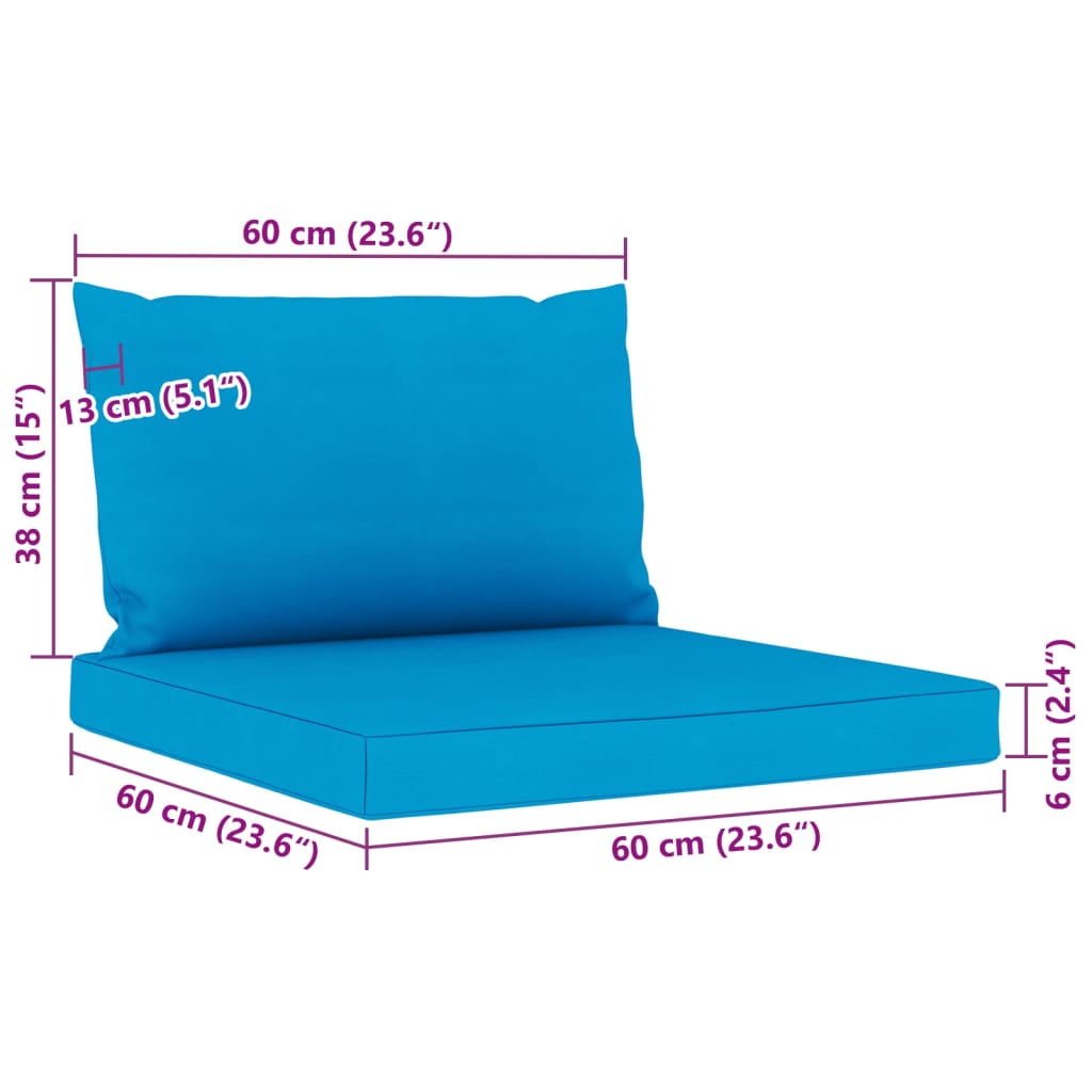 vidaXL Vrtna sedežna garnitura 9-delna s svetlo modrimi blazinami