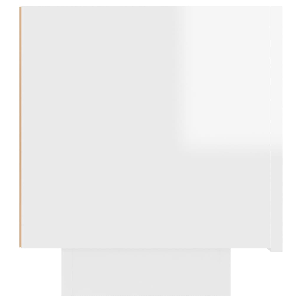 vidaXL Nočna omarica visok sijaj bela 100x35x40 cm iverna plošča